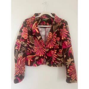 United Colors of Benetton Vintage Floral Blazer Women's Size 44